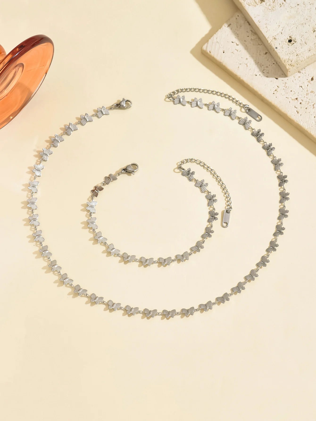 New Fashion Retro Style Stainless Steel Butterfly Chain