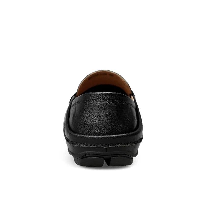 Men Casual Leather Moccasins Breathable Slip on Boat Shoes