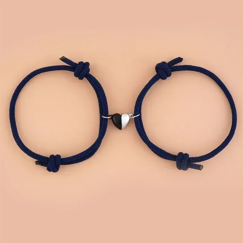 2PCS Black White Bracelets Set