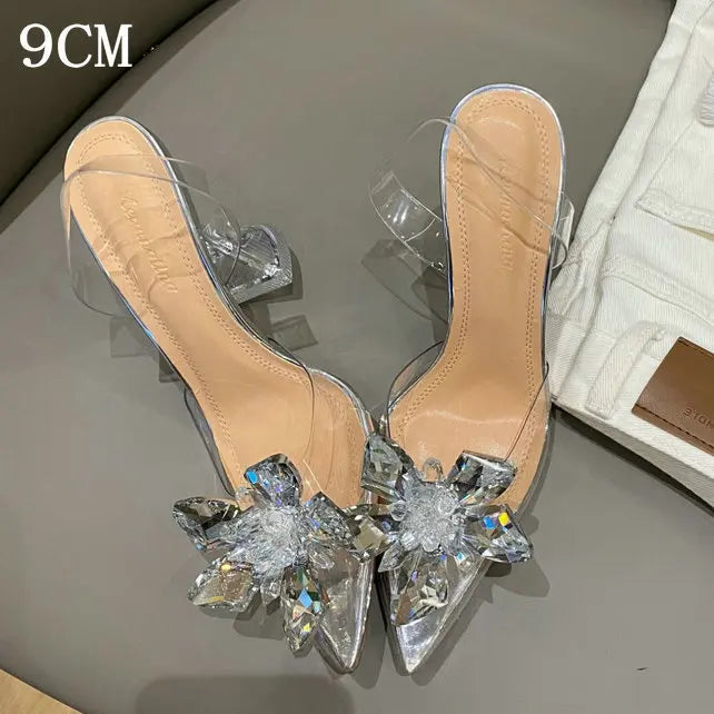 Sommer Schöne Spitze Weinglas Promi Kristall Blume Transparent High Heels