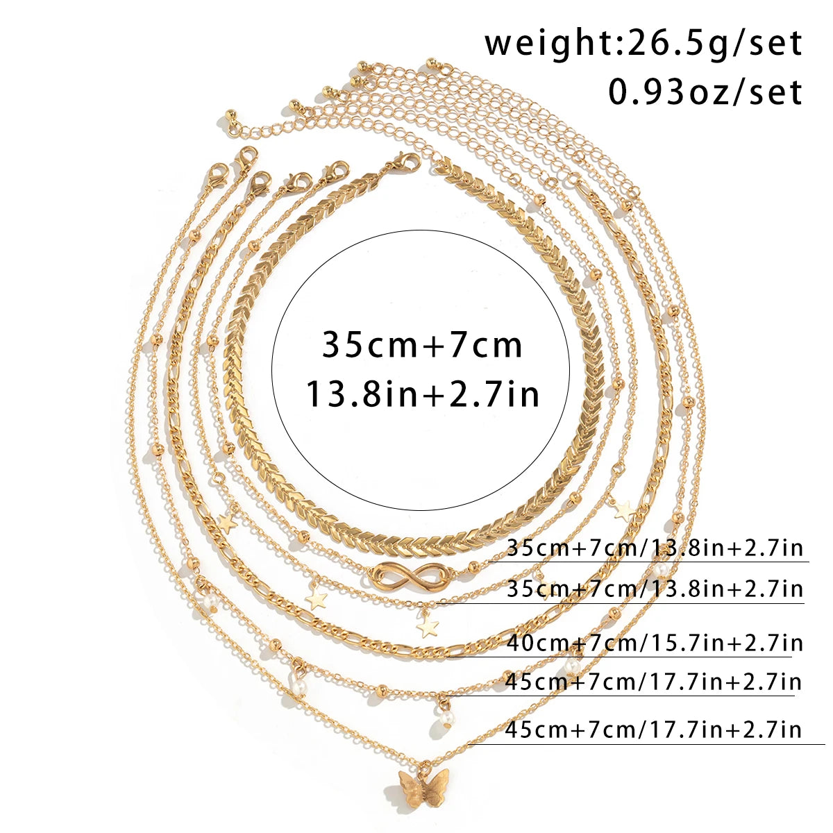Women Multilayer Thin Link Choker Aesthetic Wed Jewelry