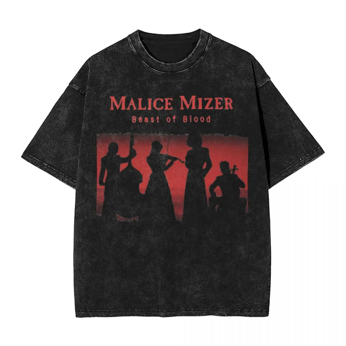 Malice Mizer Washed T Shirt 100% Baumwolle Oversize Sommer