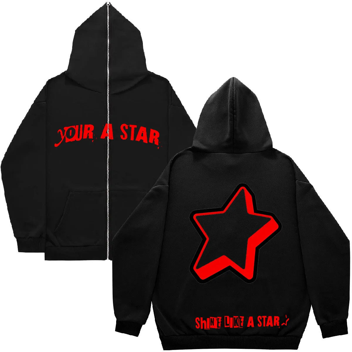 Neuer V-Star Vizion Cobweb Dark Hip Reißverschluss-Kapuzenpullover
