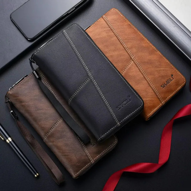 Herren Leder Geldbörsen mit langem Design