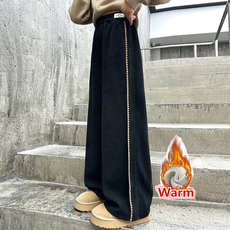 Warm Comfortable Side Stripe trousers