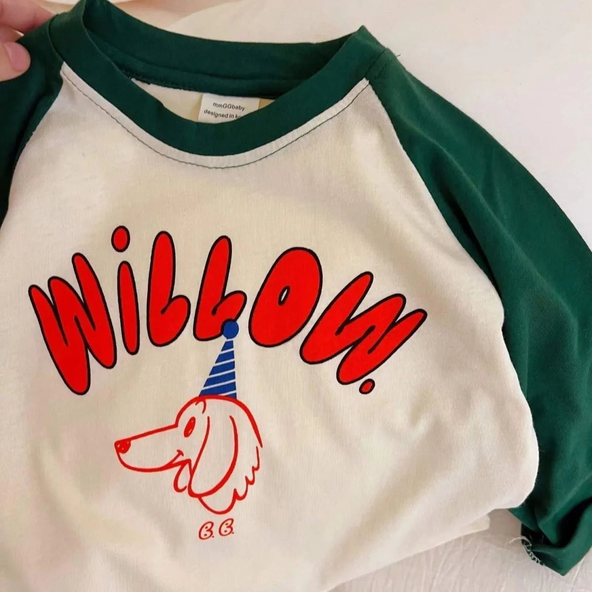 New Cartoon Spliced Long Sleeve T-shirt