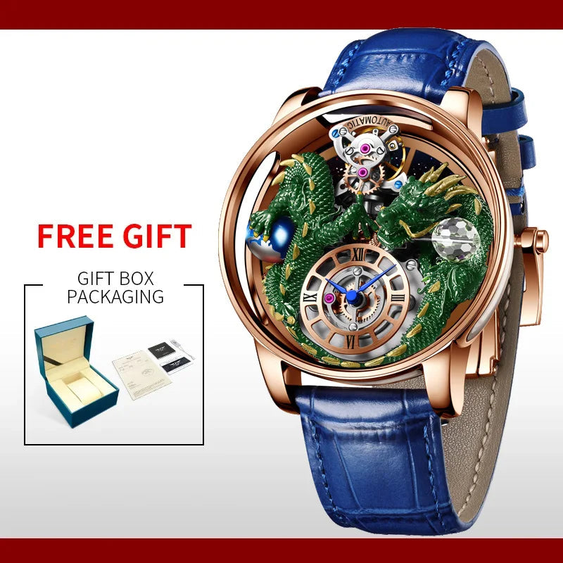 3D Gold Dragon Astronomia Quartz Watch