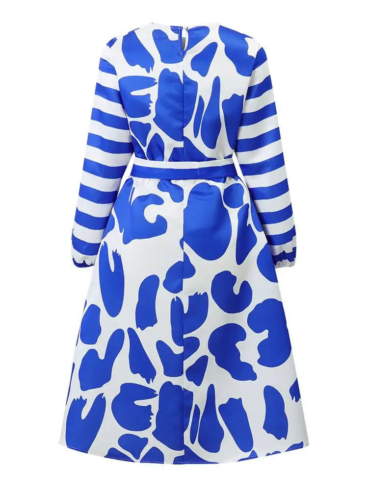Women Long Sleeve Office Satin Silk Wedding Sundress