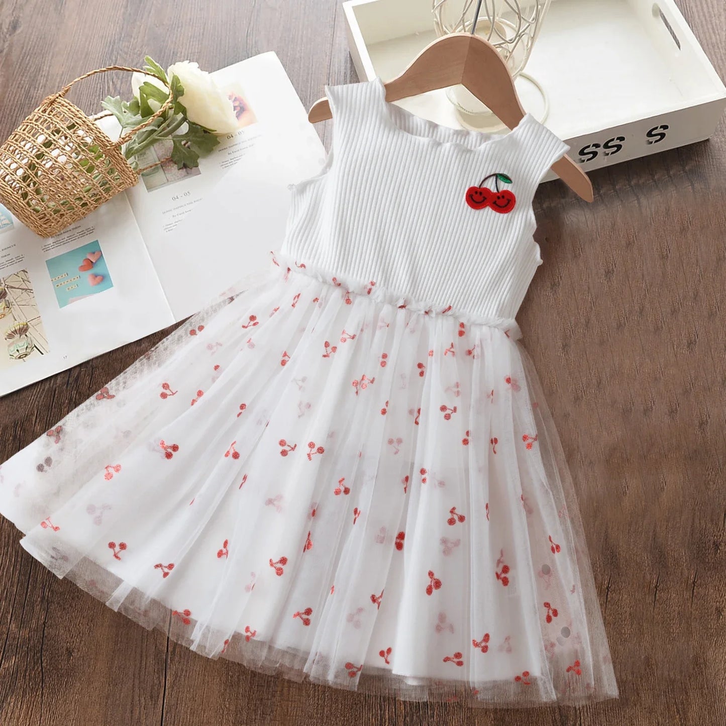 Girls Ruffles Tulle Casual Layered Dresses