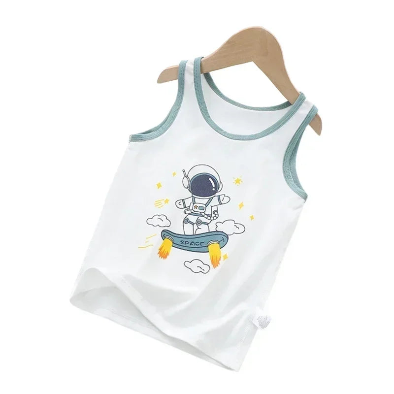 Summer Sleeveless Breathable Cotton Children T-shirt