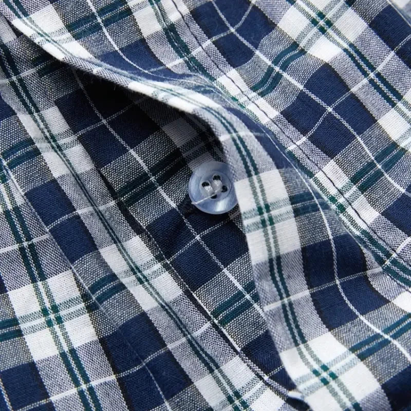 Mens Cotton Casual Plaid Elastic Waistband Boxer Shorts