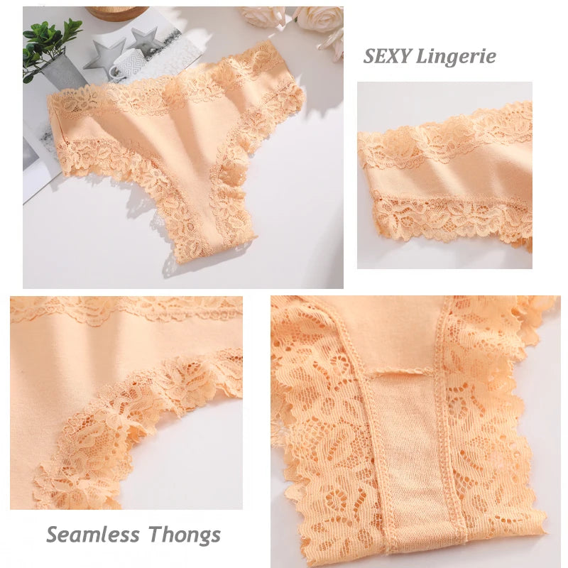 Women Floral Lace Seamless Brazilian Panties