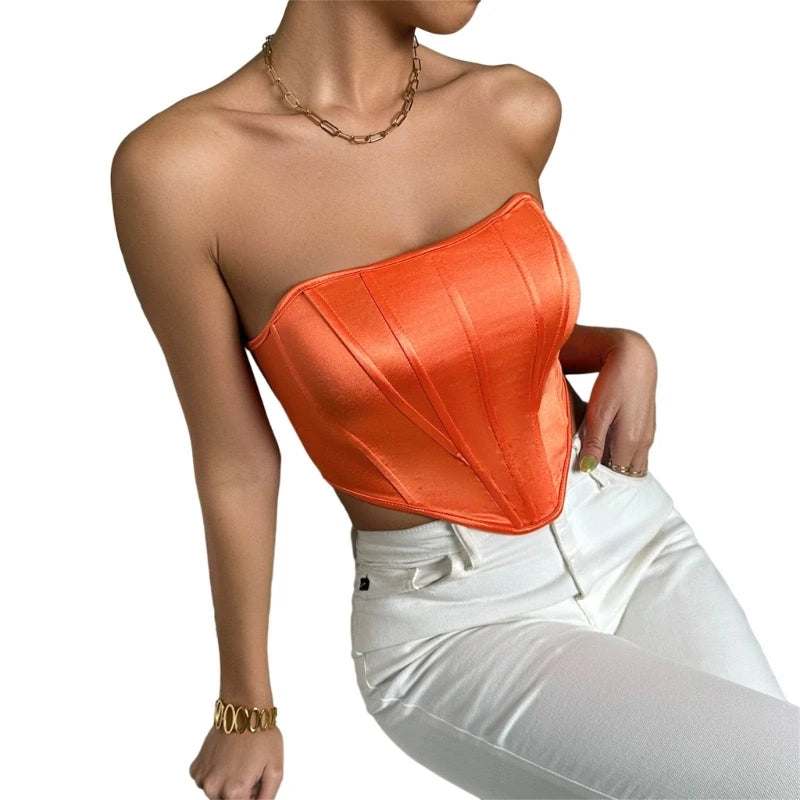 Bright Fishbone Corset Tops