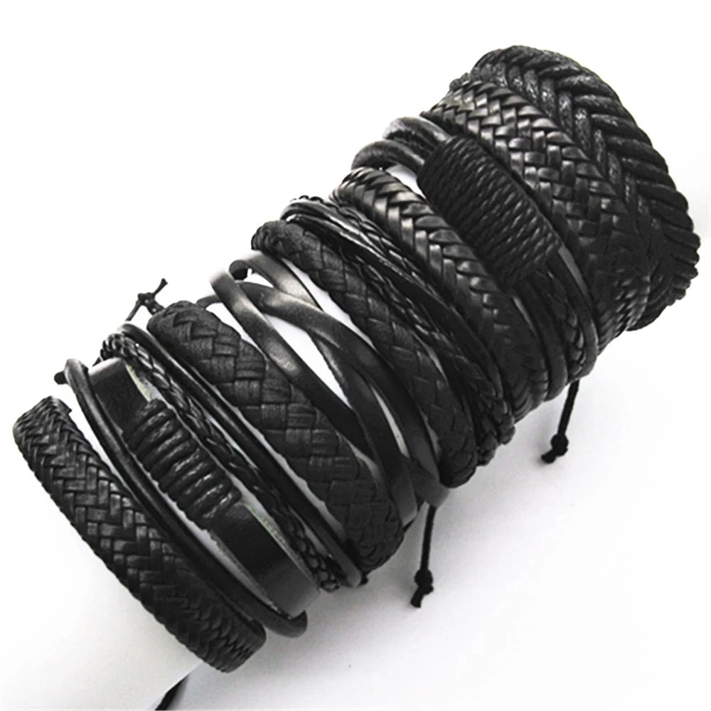10 Pcs/set Black Wrap Women New Fashion Bracelets