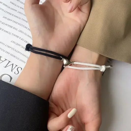 2PCS Black White Bracelets Set