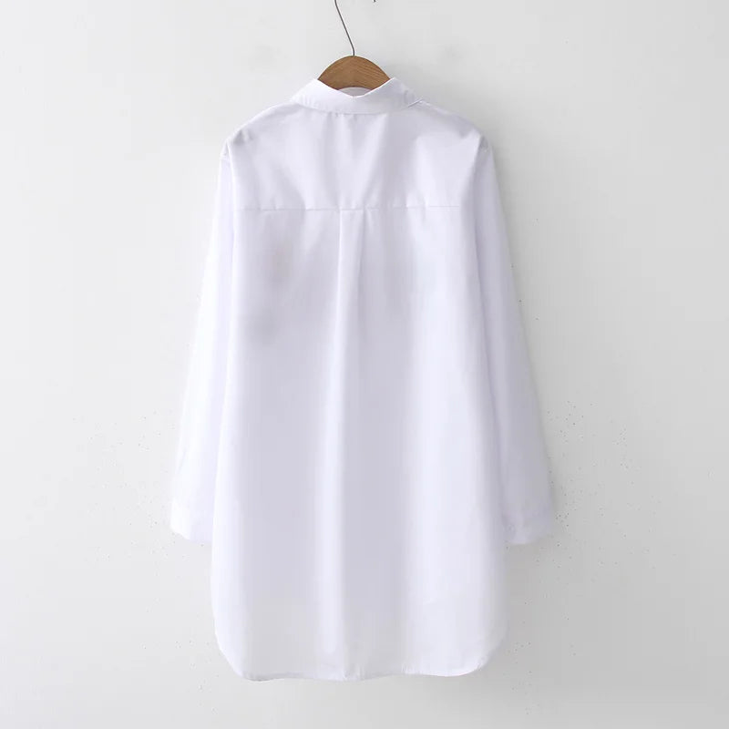 New Blouse Long Sleeve Cotton Blouse Embroidery Blouse Shirts