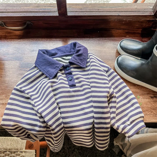 New Autumn Korean Style Baby Boys Striped Shirts