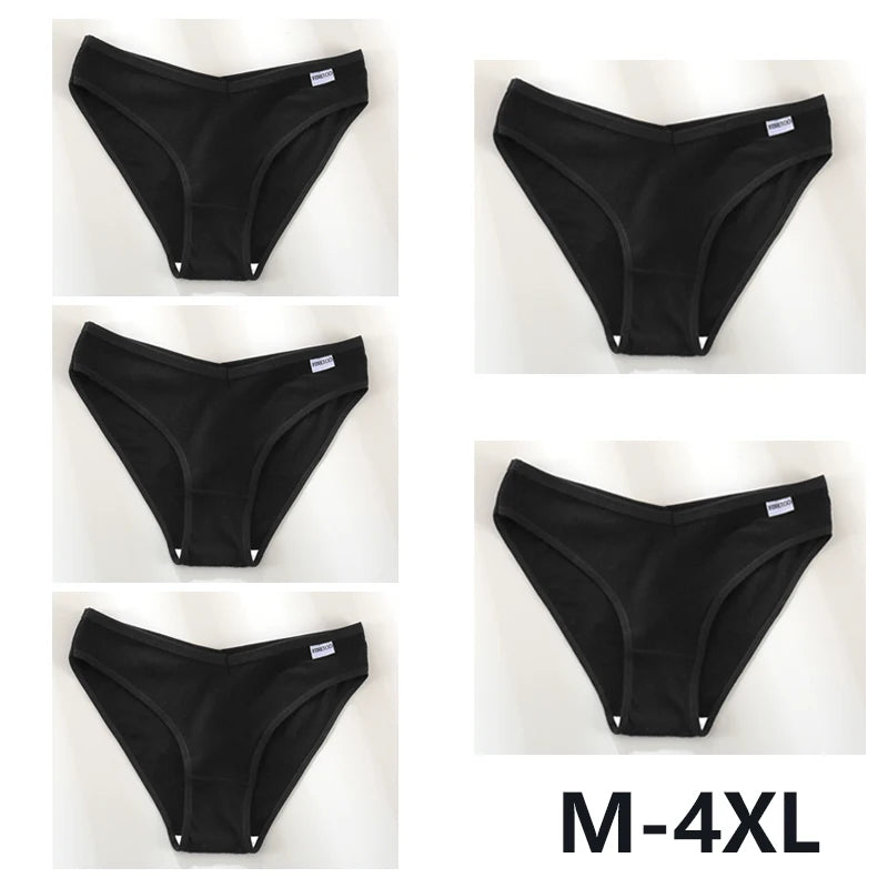 Women Sexy V Waist Plus Size Briefs Low-Rise Comfortable Lingerie