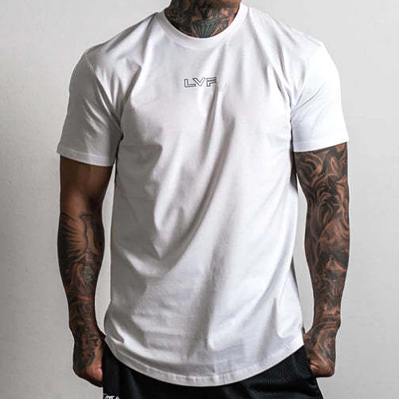 Herren-T-Shirt mit kurzen Ärmeln für das Fitnessstudio, Sommer, Fitness, Sport