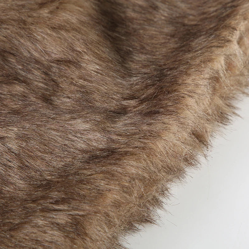 Patchwork Faux Fur Women’s Skirts Chic Sexy Mini Leather Skirt