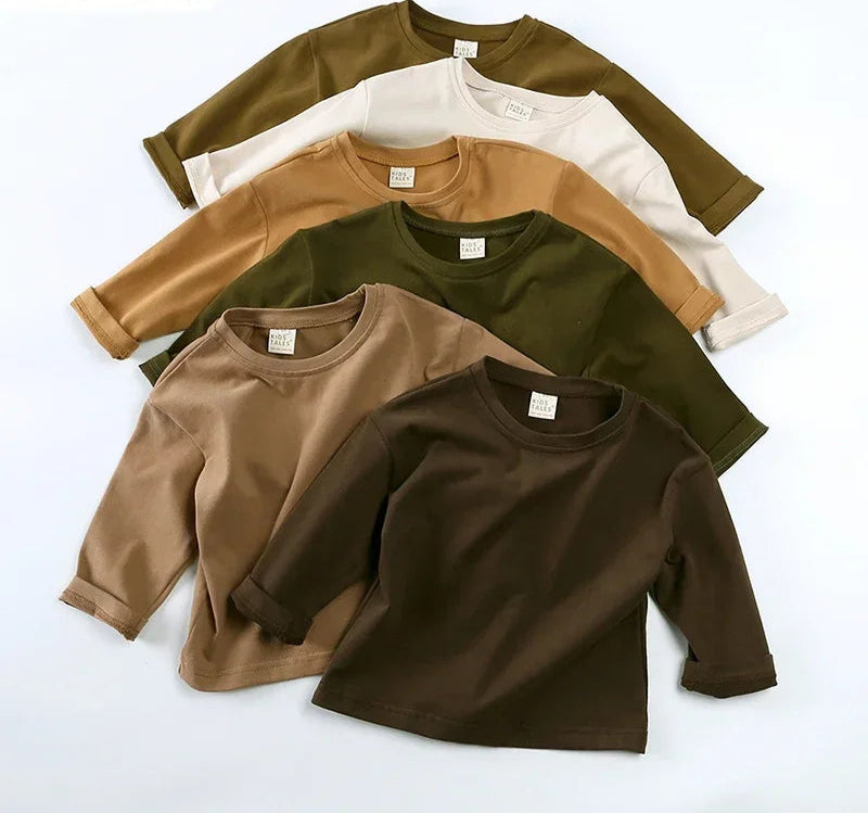 Autumn Kids Boy Solid Casual Long Sleeve Top