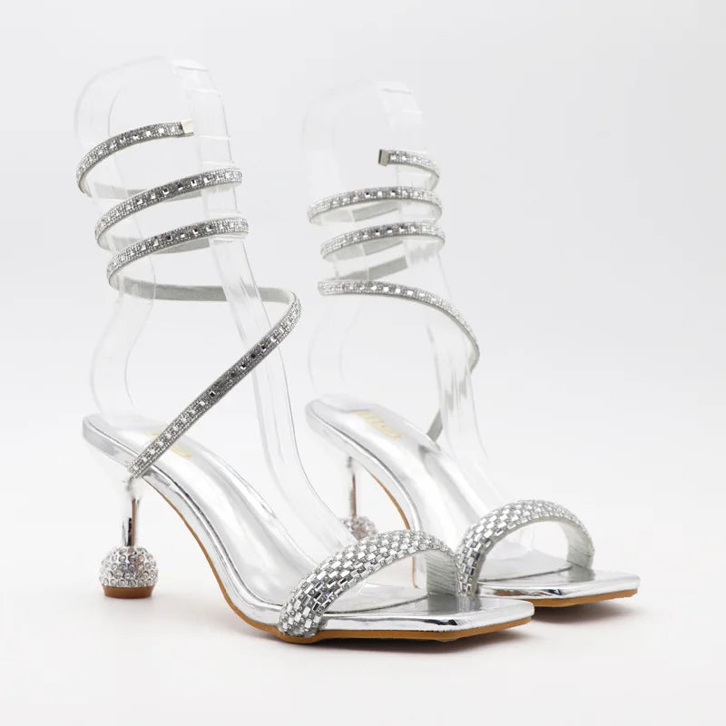 Neue offene Rom-Sandalen mit Strass-Feen-Fußriemen