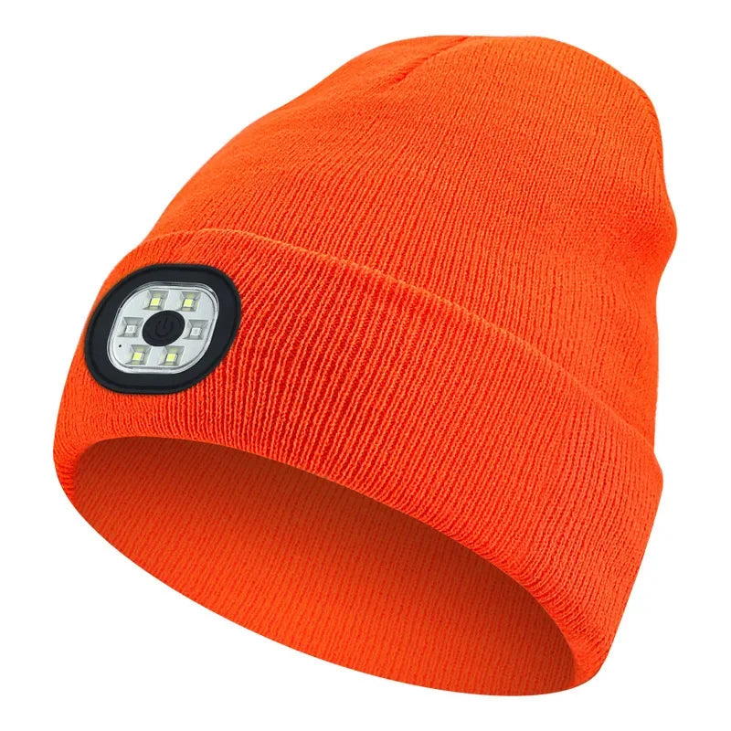 Neue Winter-Strickmütze mit LED-Warmbeleuchtung
