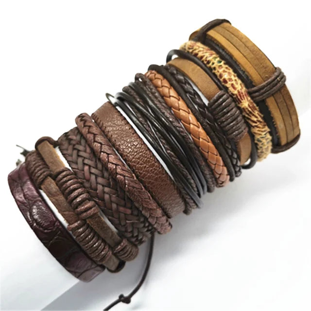 10 Pcs/set Black Wrap Women New Fashion Bracelets