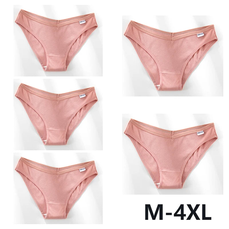 Women Sexy V Waist Plus Size Briefs Low-Rise Comfortable Lingerie