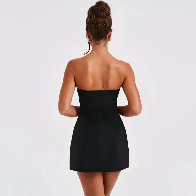 Strapless Backless Sexy Bodycon Mini Prom Dress