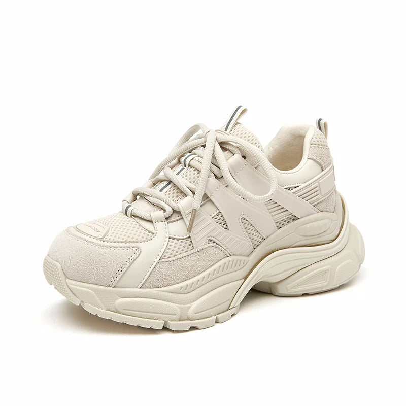 Atmungsaktive Schuhe aus Mesh in Volltonfarbe für Damen