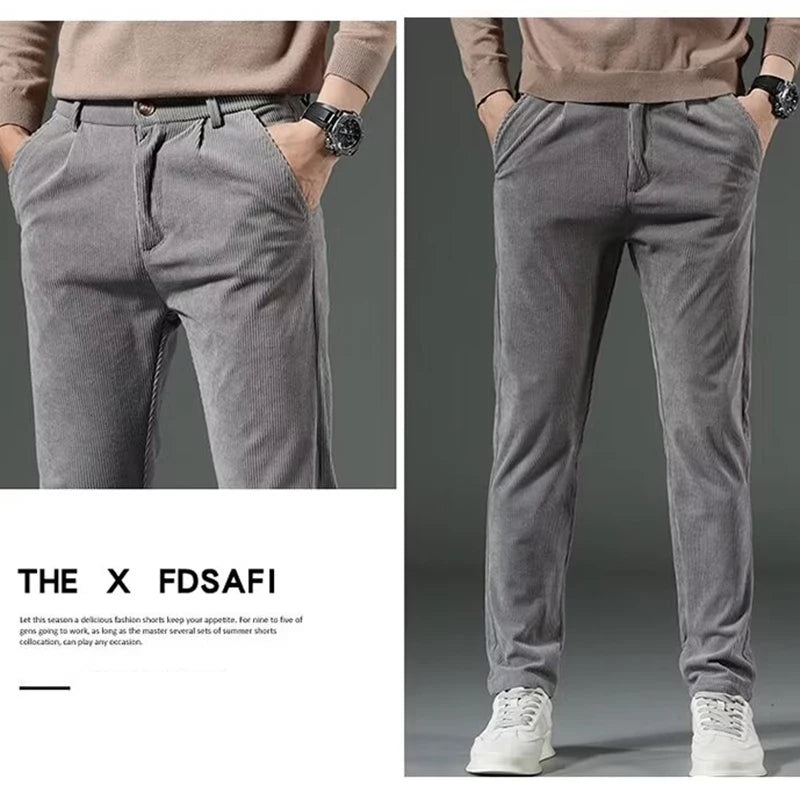 High Quality Brand Men's Corduroy Thicken Pants