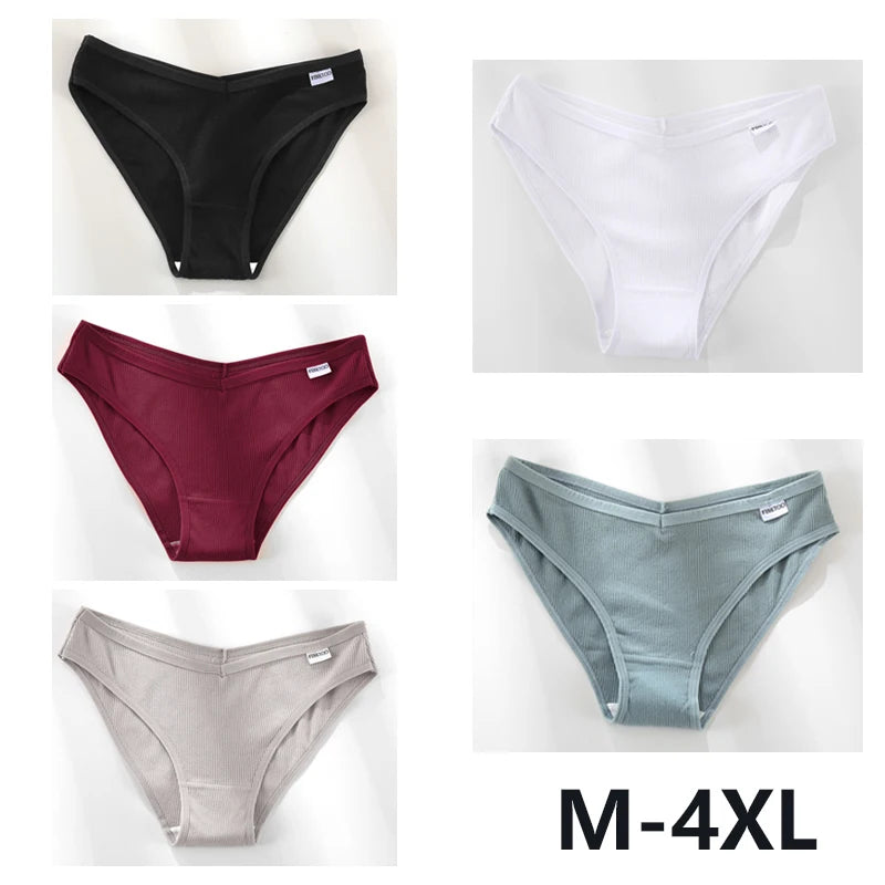 Women Sexy V Waist Plus Size Briefs Low-Rise Comfortable Lingerie