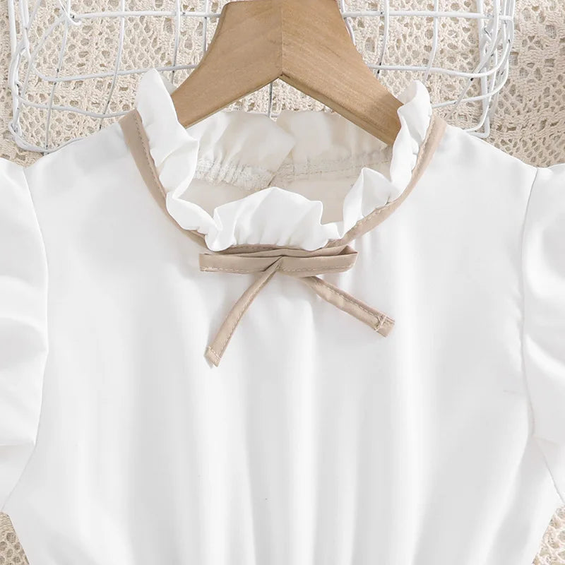 Sommer Neue Ankunft Mädchen Ärmelloses O Neck Rüschen Kleid