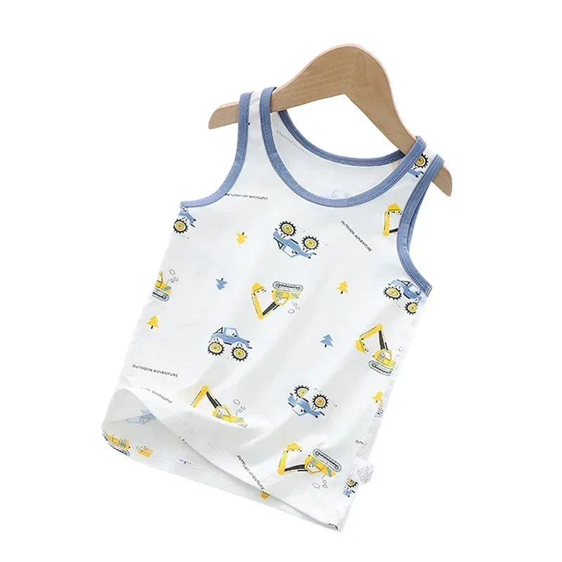 Summer Sleeveless Breathable Cotton Children T-shirt