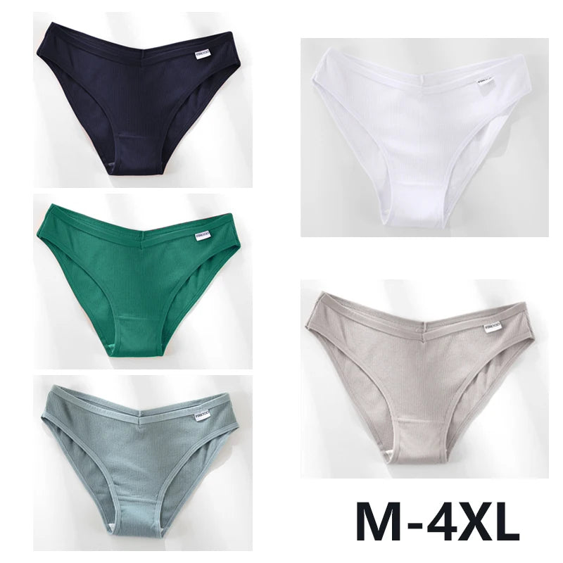 Women Sexy V Waist Plus Size Briefs Low-Rise Comfortable Lingerie