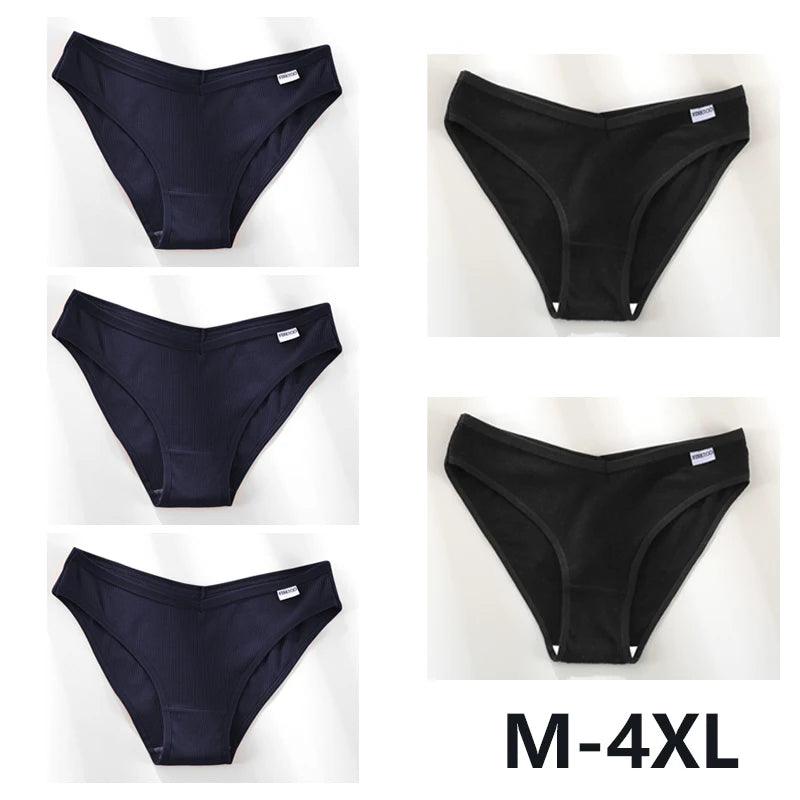 Women Sexy V Waist Plus Size Briefs Low-Rise Comfortable Lingerie