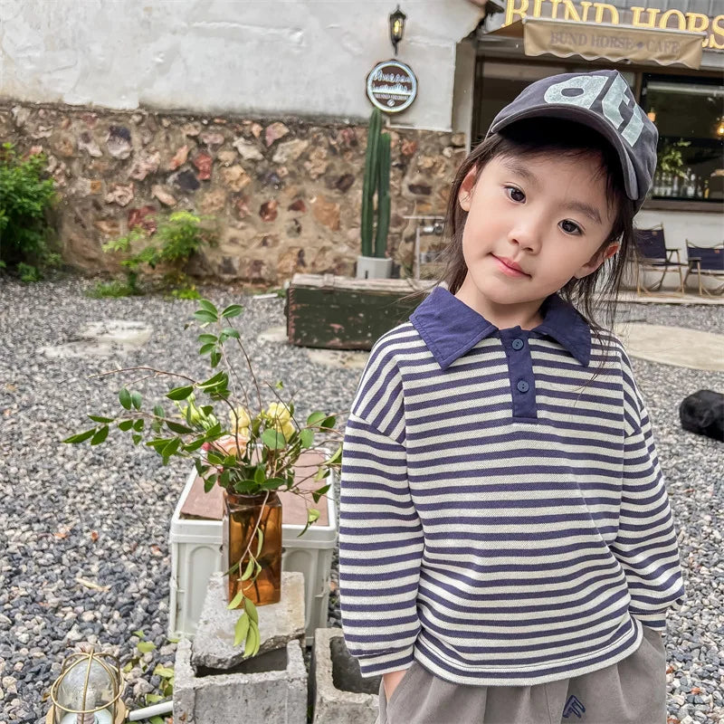 New Autumn Korean Style Baby Boys Striped Shirts