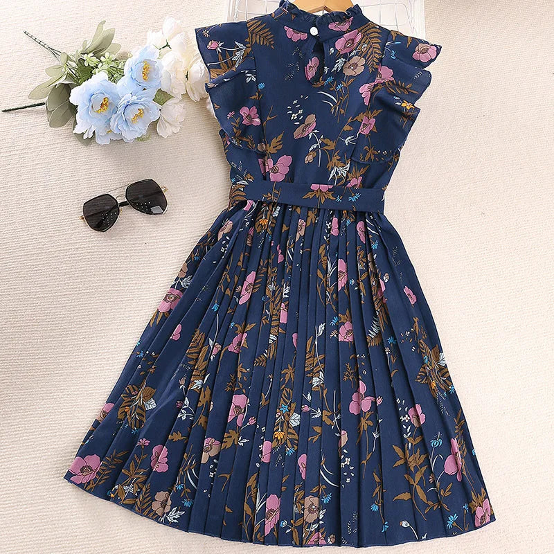 Kids Floral Print Casual Dress