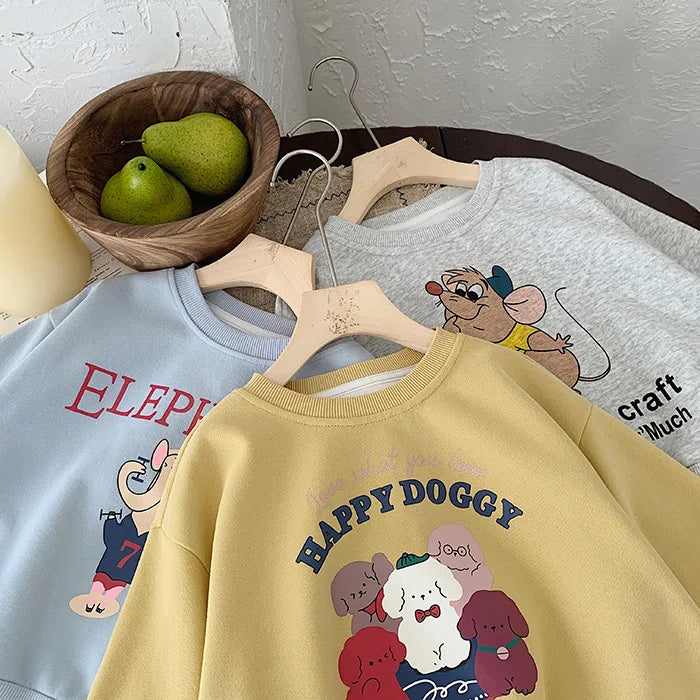 Autumn Cartoon Printed Kids Boys Hoodie