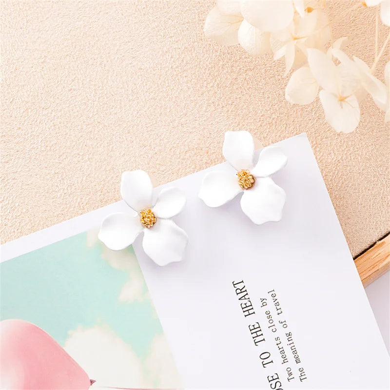 Women Double-layers Floral Dangle Earrings