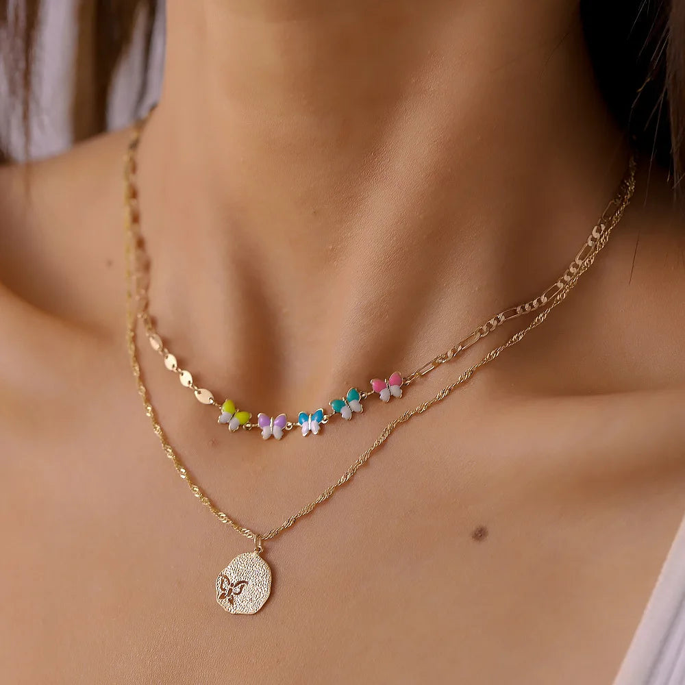 New Double Layer Daisy Flower Clavicle Necklace