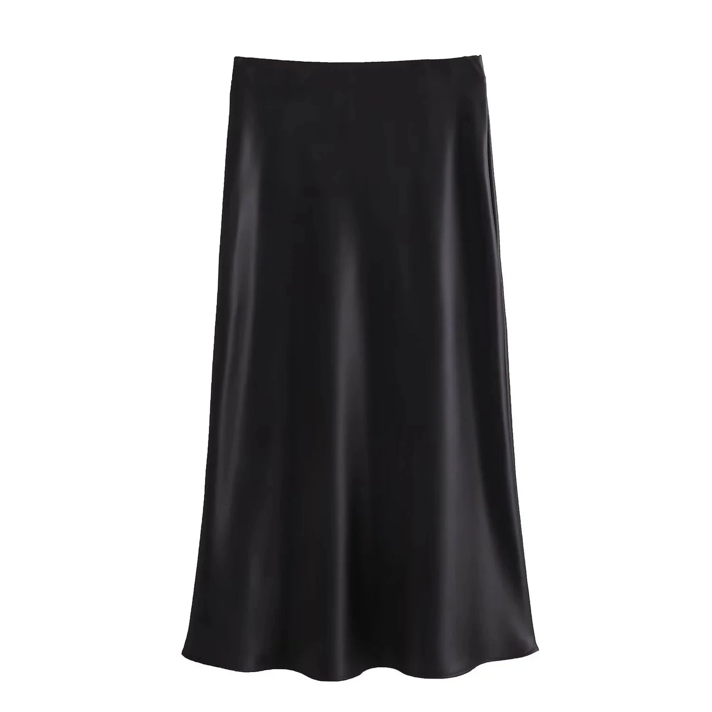 TRAFZA Eleganter, langer Rock aus einfarbigem Satin für Damen