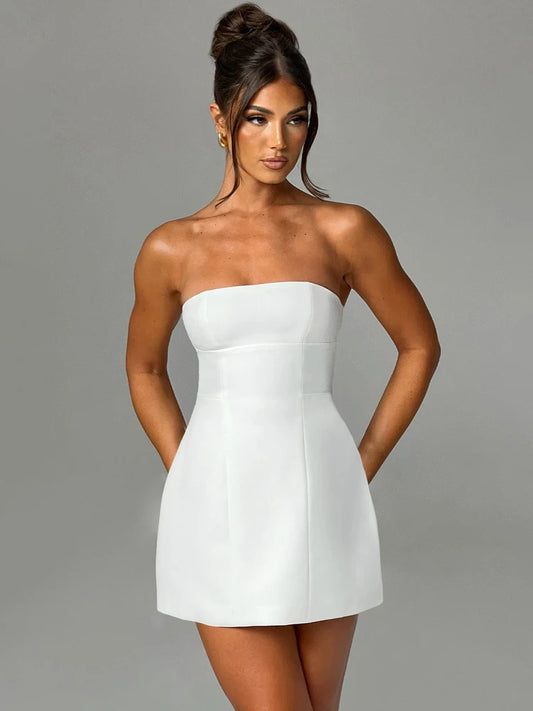 Strapless Backless Sexy Bodycon Mini Prom Dress