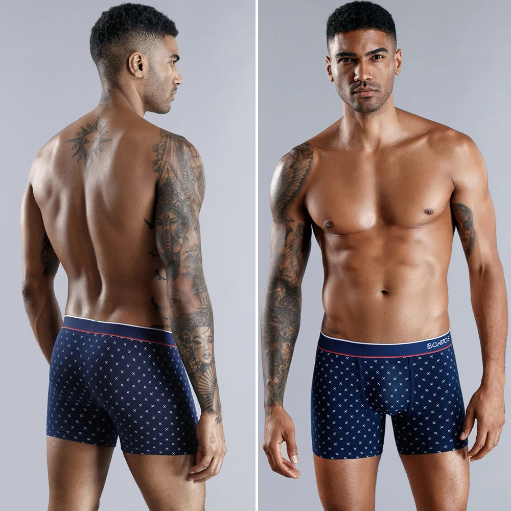 Baumwoll-Boxershorts mit Aufdruck für Herren