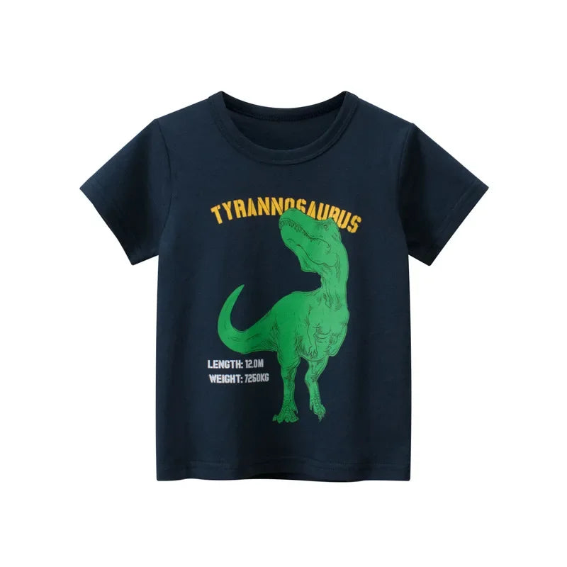 Children Boys Short Sleeve O-Neck Cotton T-shirt