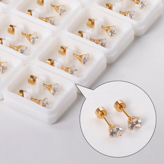 12Pair Cubic Zirconia Stud Earrings