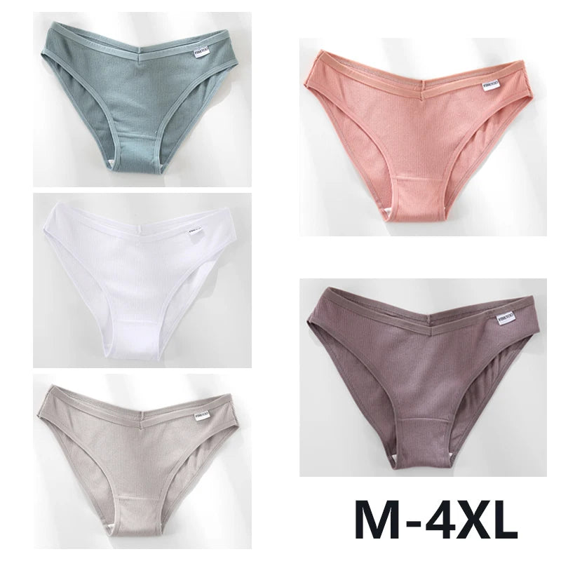 Women Sexy V Waist Plus Size Briefs Low-Rise Comfortable Lingerie