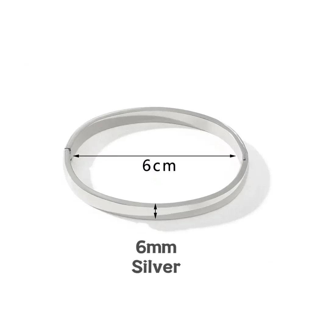 New Minimalist Stainless Steel Pure Gold Plated Plain Pattern Bracelet