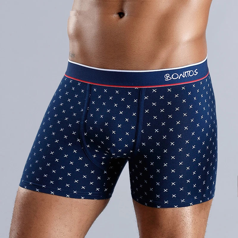Baumwoll-Boxershorts mit Aufdruck für Herren